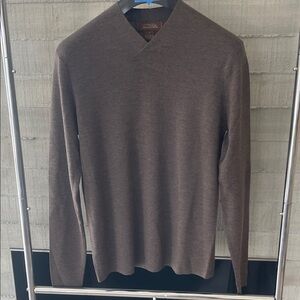 Tasso Elba Men's V-Neck Sweater in Brown